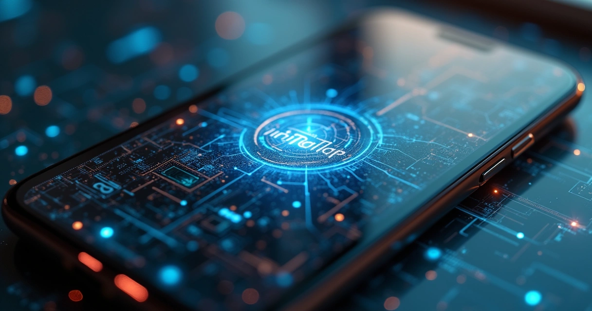 Smartphone mostrando aplicativo de programa de fidelidade digital com gráficos e pontos acumulados na tela